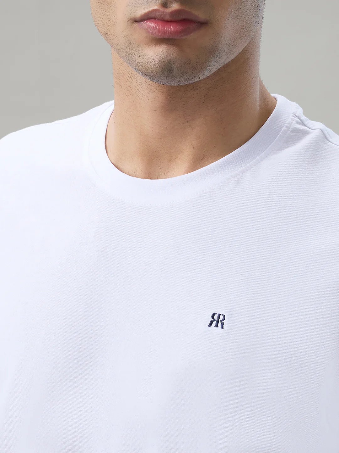 Raymond Men White Solid Regular Fit Cotton T-Shirt - Image 7