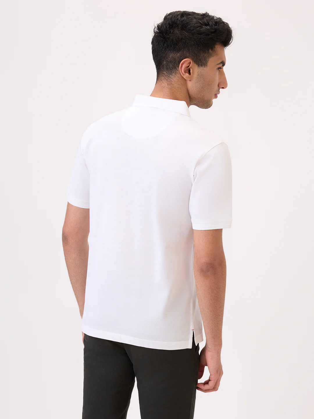 Raymond Men White Solid Regular Fit Cotton T-Shirt - Image 5