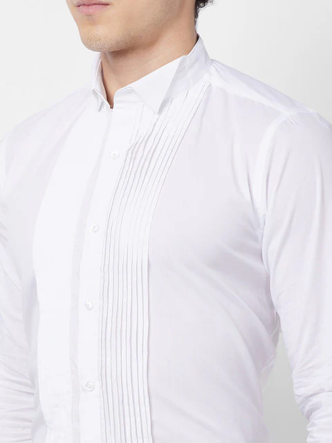 Raymond Men White Stripe Contemporary Fit Cotton Formal Shirt - Image 6