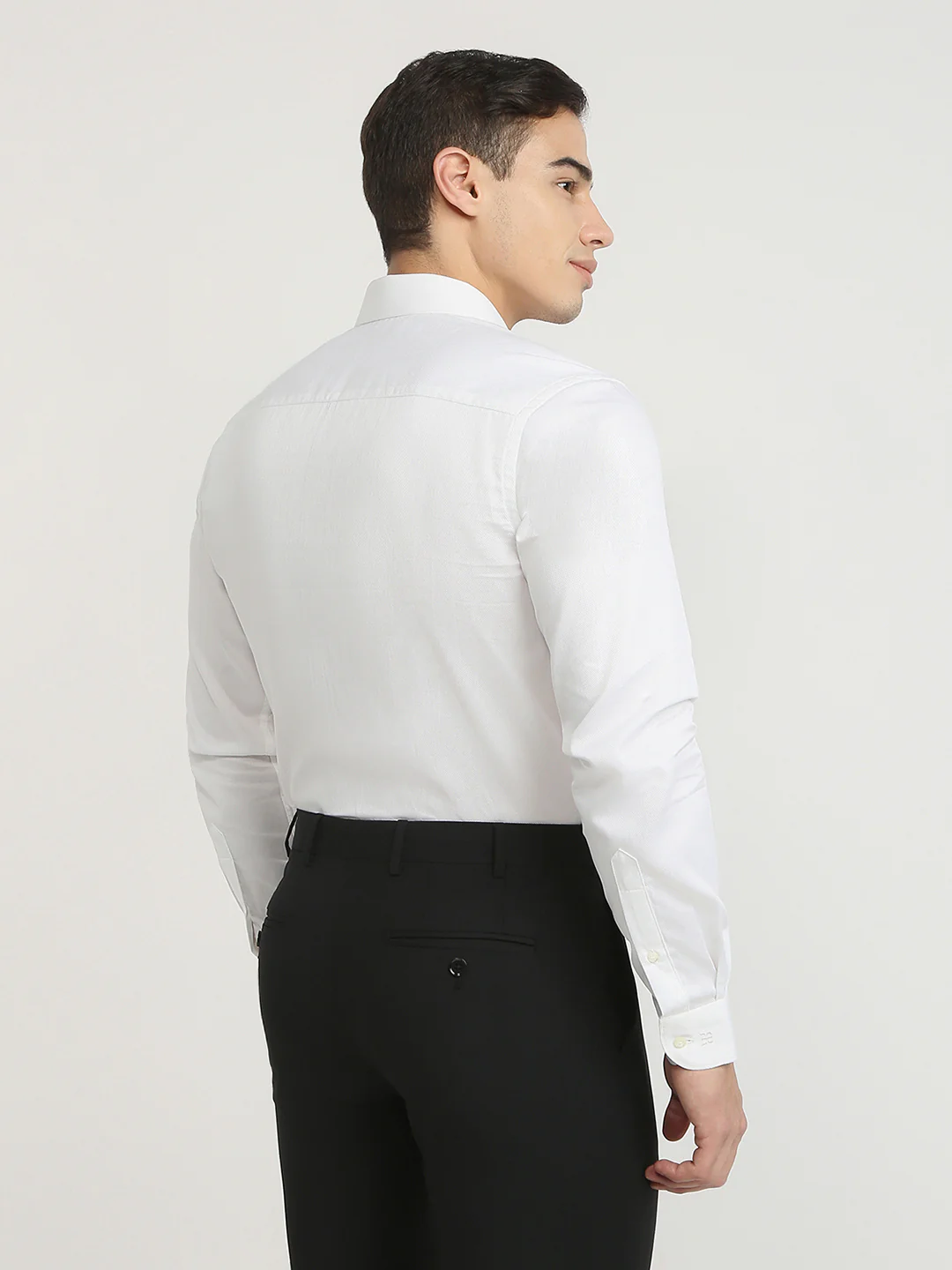 Raymond Men White Structure Contemporary Fit Cotton Formal Shirt - Image 5