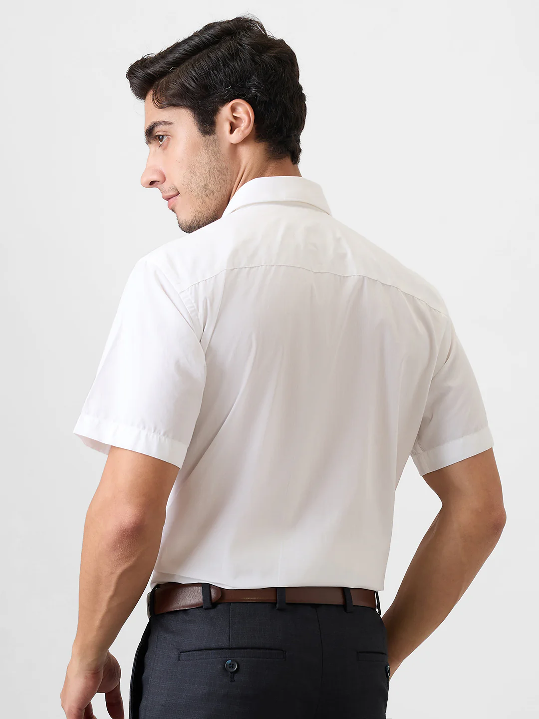 Raymond Men White Structure Regular Fit Cotton Blend Shirt - Image 4