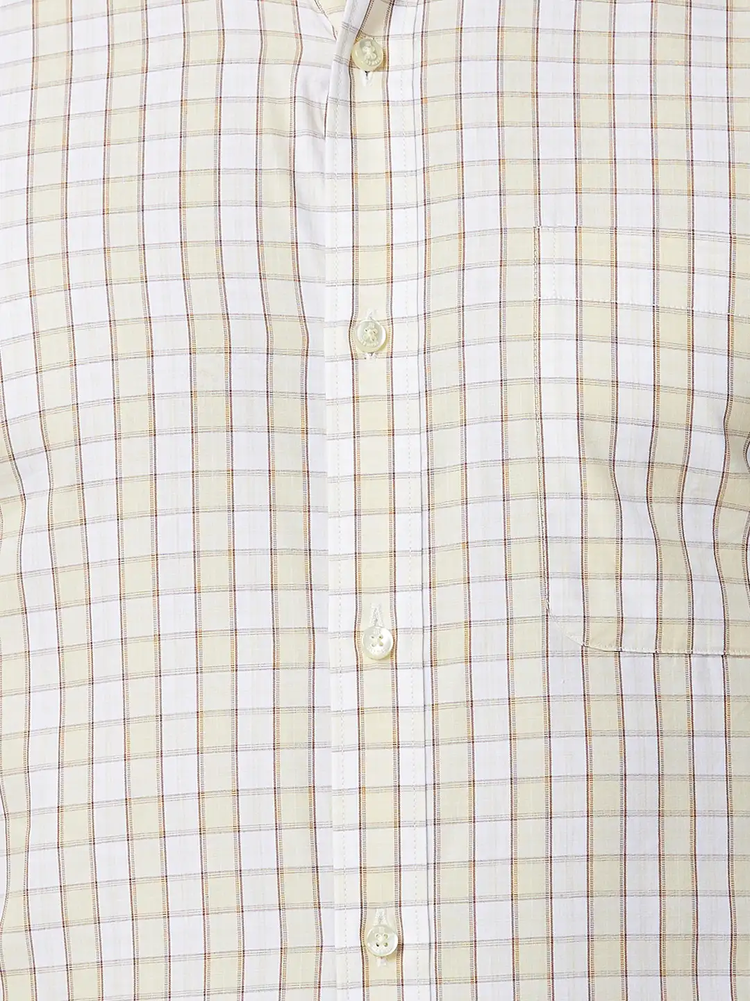 Raymond Men Yellow Checks Regular Fit Cotton Shirt - Image 7
