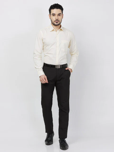 Raymond Men Yellow Checks Slim Fit Cotton Shirt - Image 6