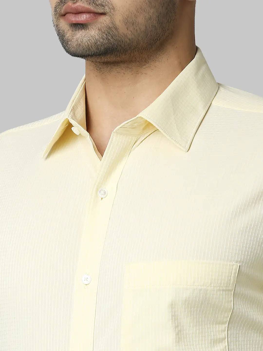 Raymond Men Yellow Checks Slim Fit Cotton Shirts - Image 6