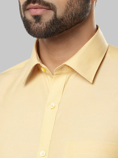 Raymond Men Yellow Contemporary Fit Cotton Shirt - Image 6
