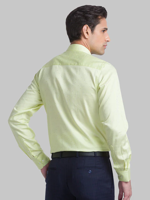 Raymond Men Yellow Contemporary Fit Structured Shirt - Image 4
