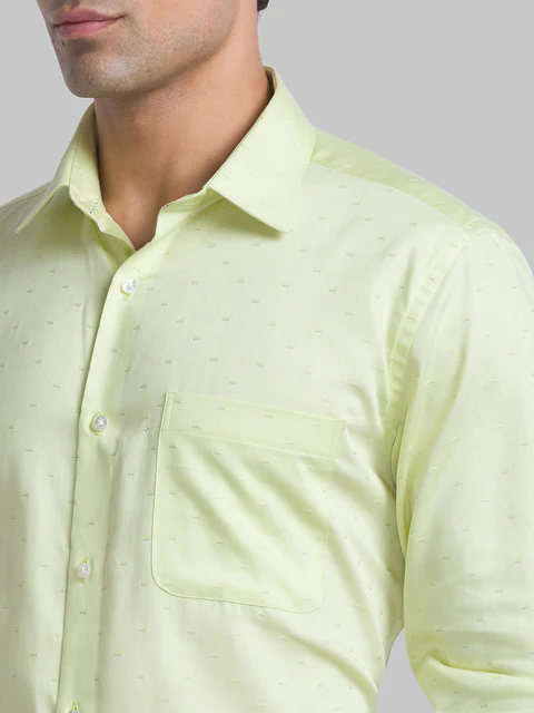 Raymond Men Yellow Contemporary Fit Structured Shirt - Image 6