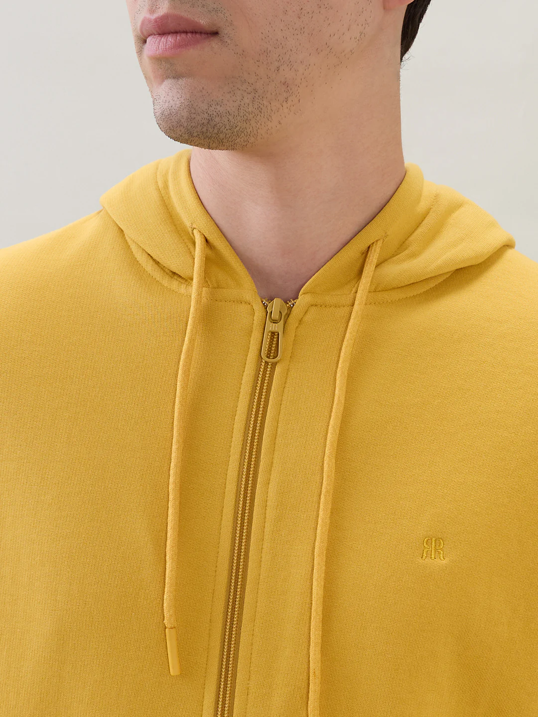 Raymond Men Yellow Solid Regular Fit Cotton Blend Sweatshirt - Image 6