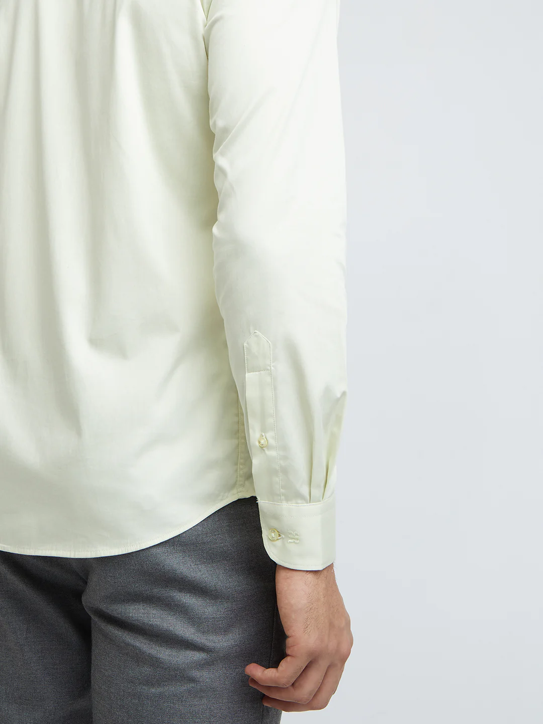 Raymond Men Yellow Solid Slim Fit Cotton Shirt - Image 7