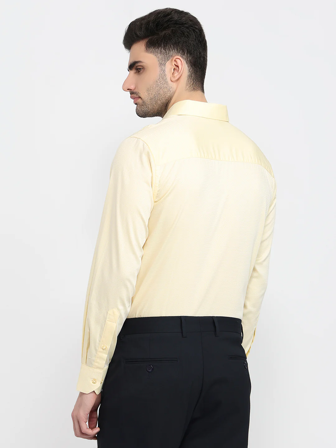 Raymond Men Yellow Structure Contemporary Fit Cotton Shirt - Image 4