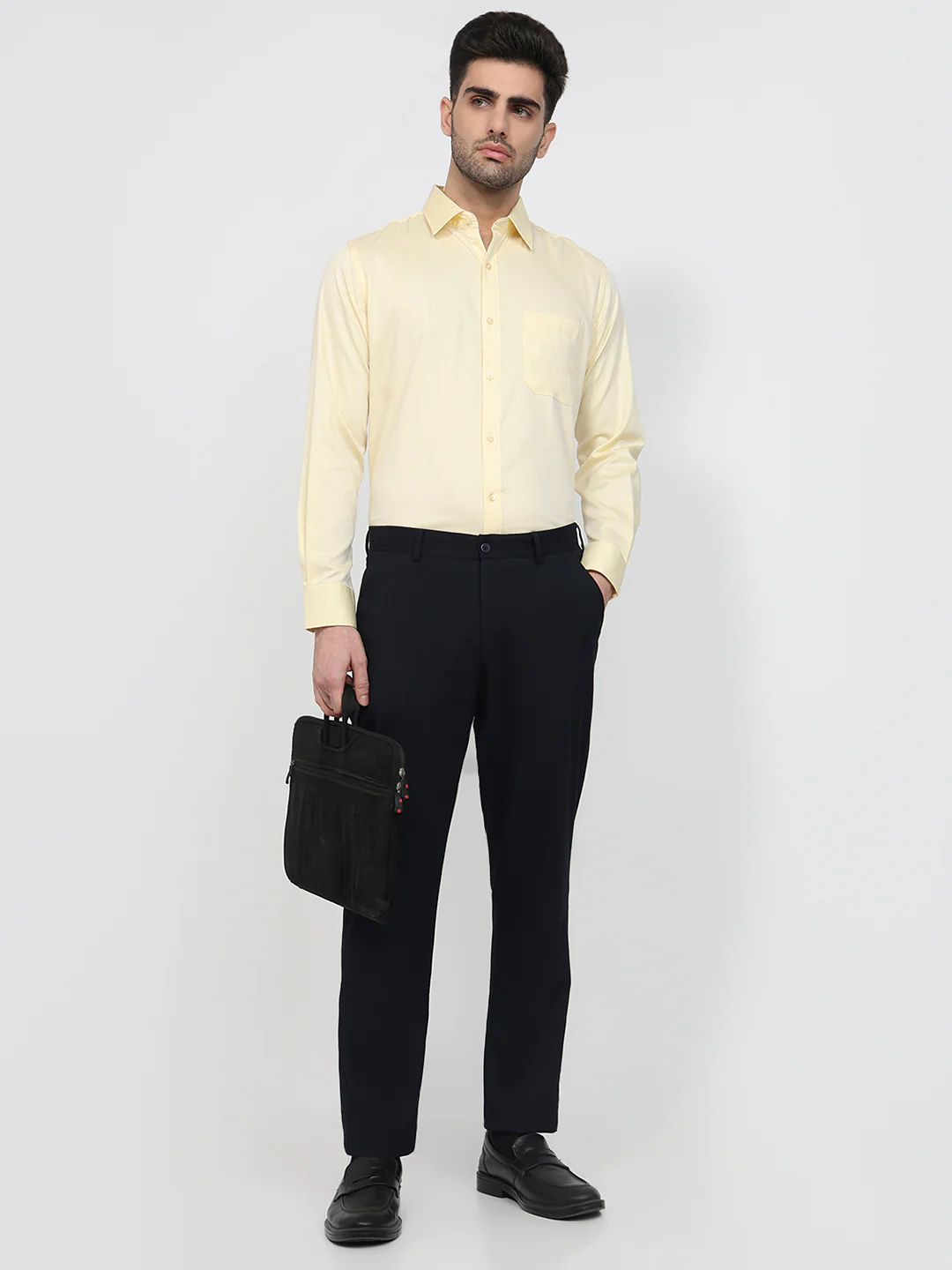 Raymond Men Yellow Structure Contemporary Fit Cotton Shirt - Image 5