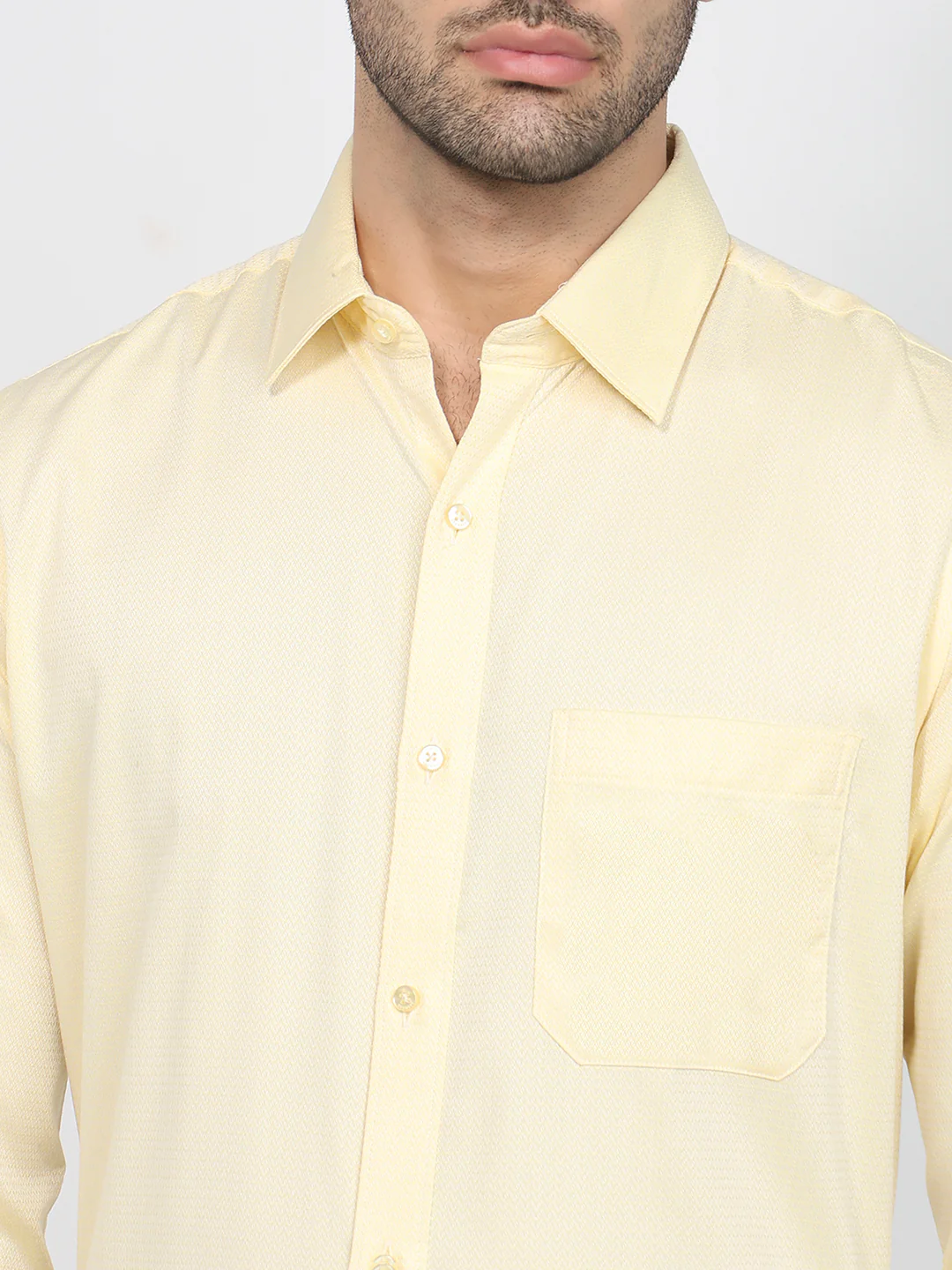 Raymond Men Yellow Structure Contemporary Fit Cotton Shirt - Image 6