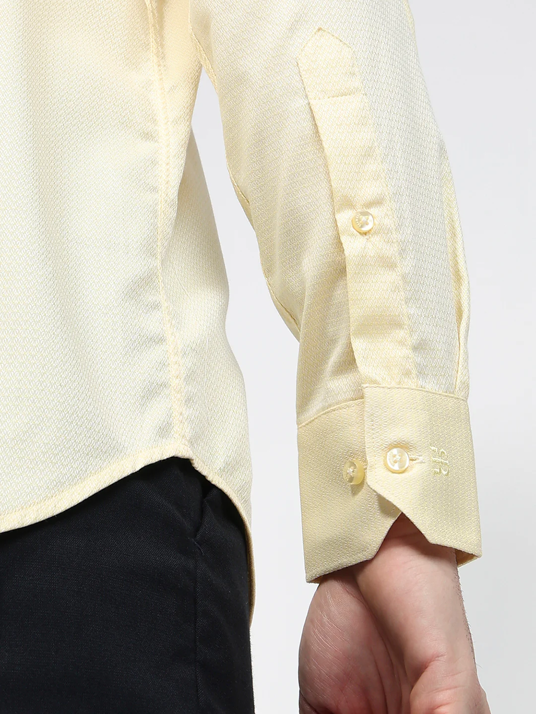 Raymond Men Yellow Structure Contemporary Fit Cotton Shirt - Image 7