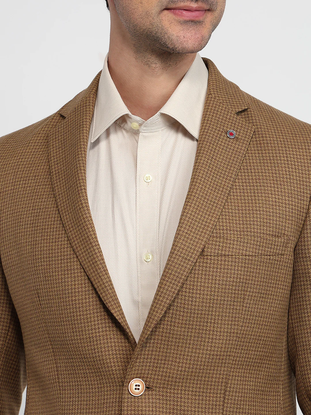 Raymond Men Yellow Structure Contemporary Fit Polyester Blend Blazer - Image 6