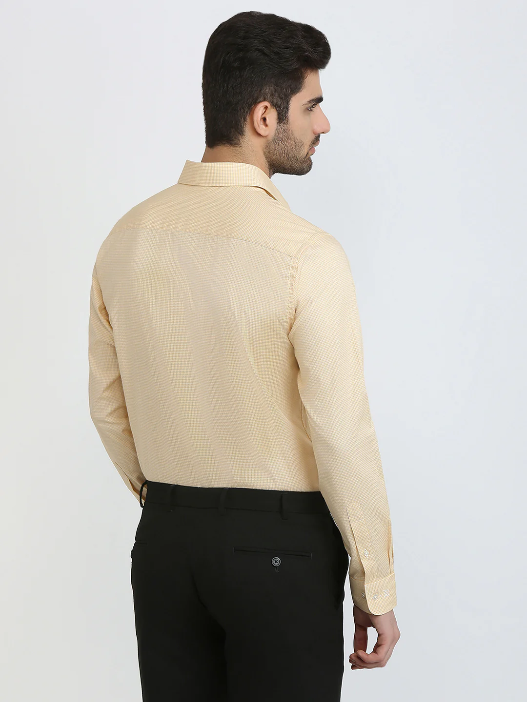 Raymond Men Yellow Structure Slim Fit Cotton Formal Shirt - Image 4