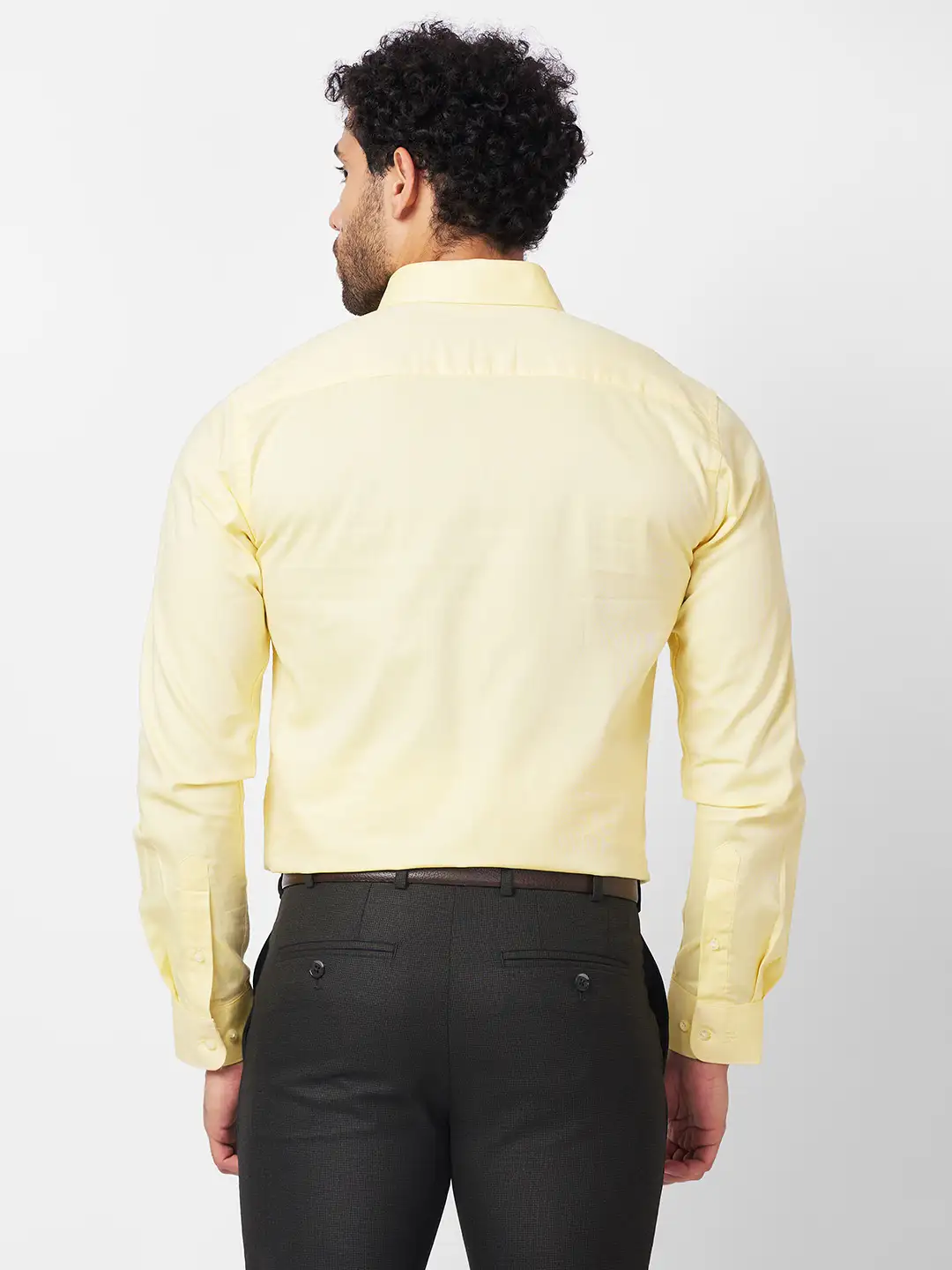 Raymond Men Yellow Structure Slim Fit Cotton Shirt - Image 4