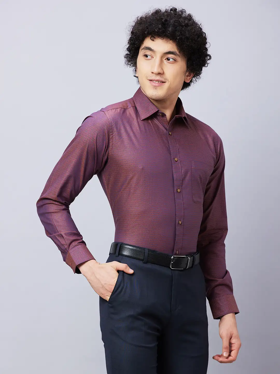 Raymond Men Yellow Structure Slim Fit Cotton Shirt - Image 2