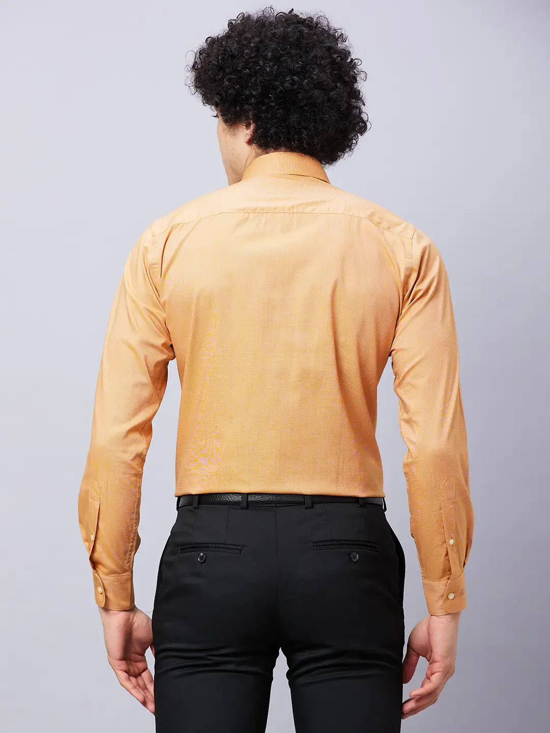 Raymond Men Yellow Structure Slim Fit Cotton Shirts - Image 5