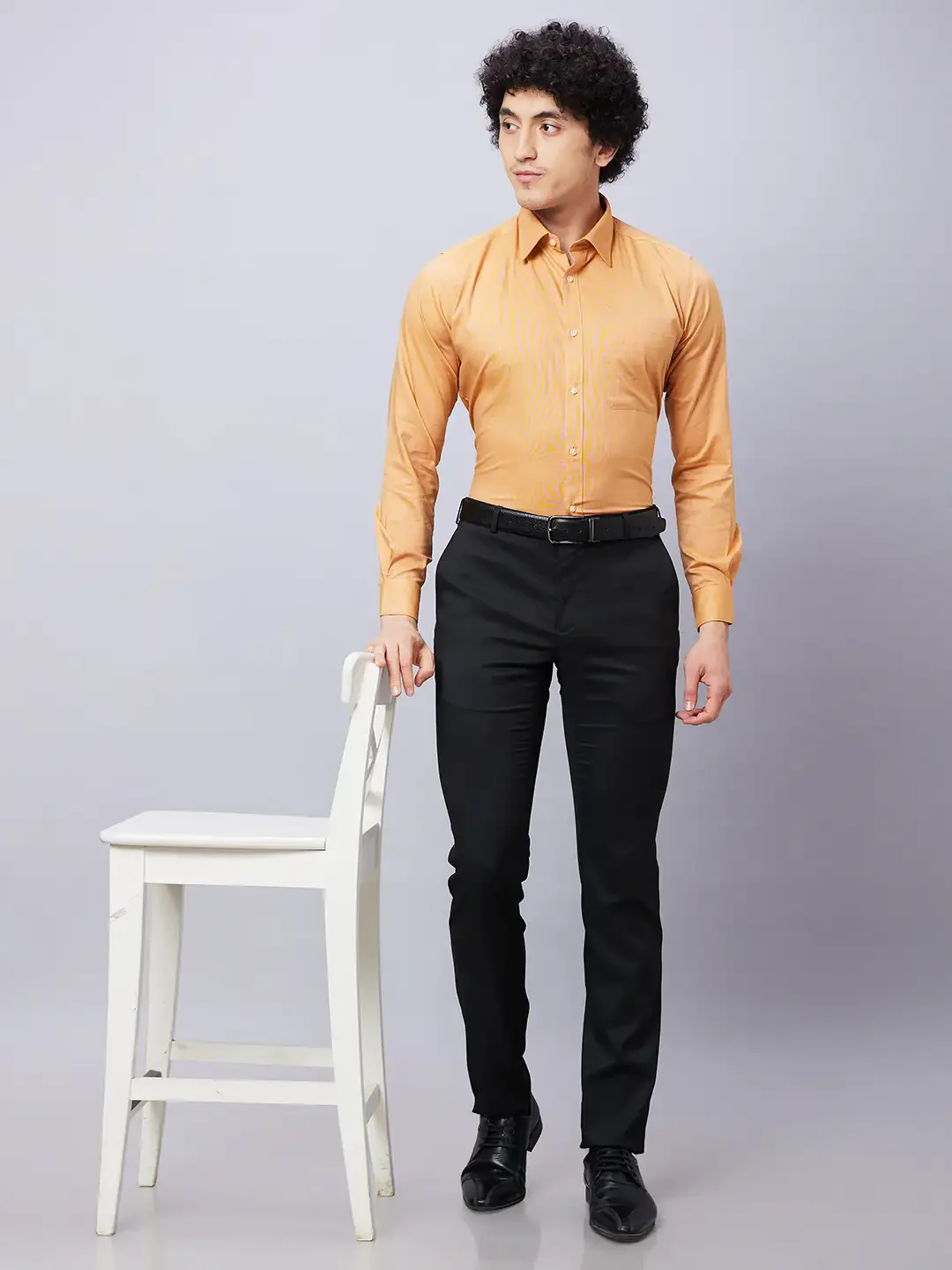 Raymond Men Yellow Structure Slim Fit Cotton Shirts - Image 6