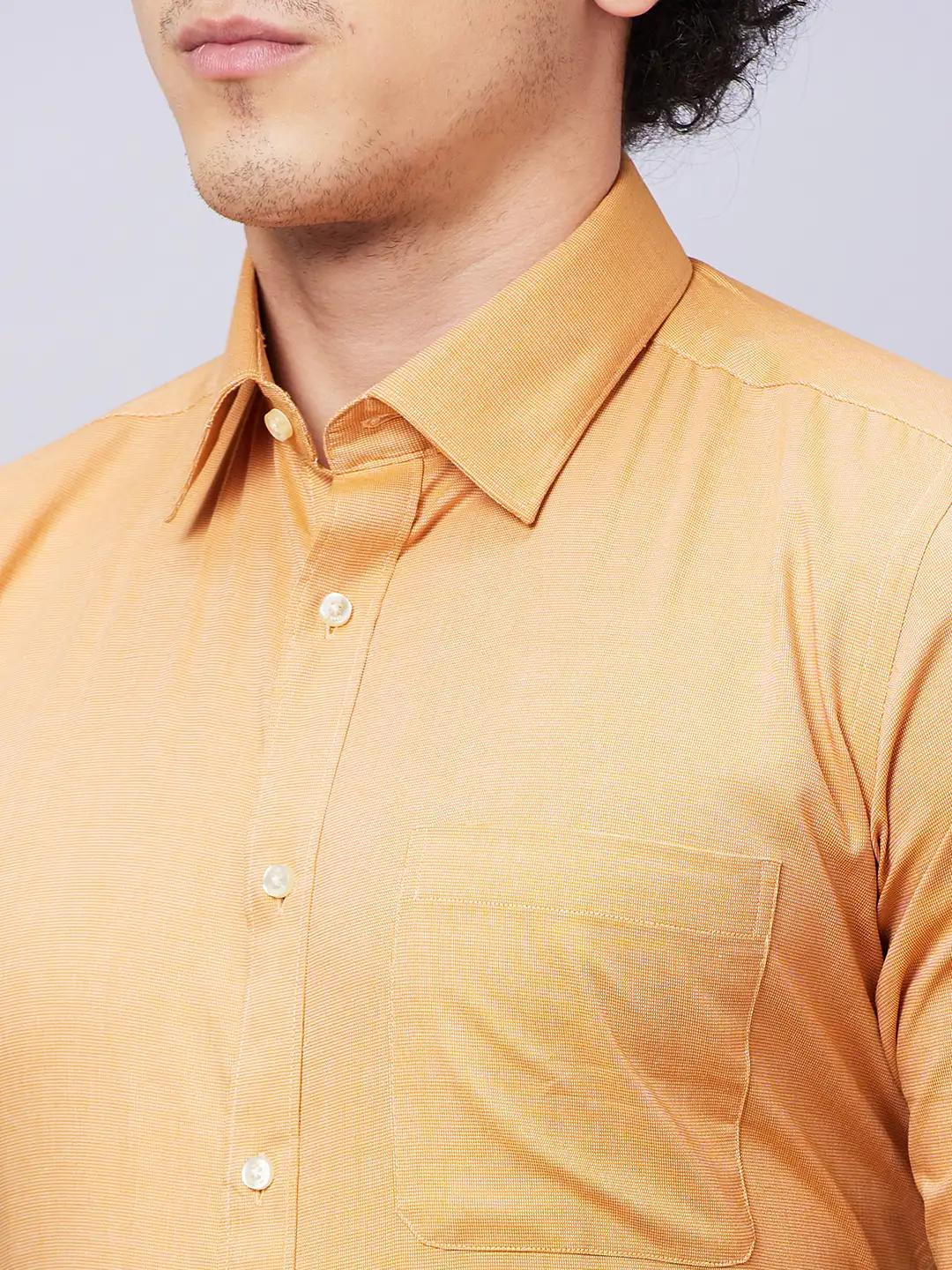 Raymond Men Yellow Structure Slim Fit Cotton Shirts - Image 7