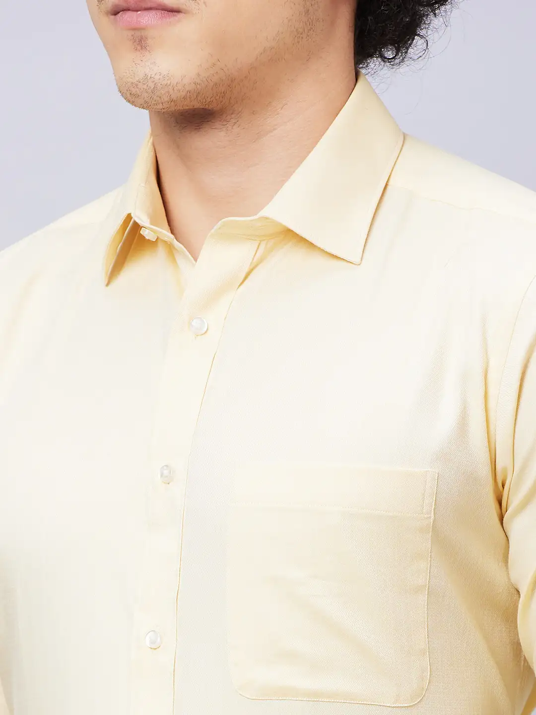 Raymond Men Yellow Structure Slim Fit Cotton Shirts - Image 6