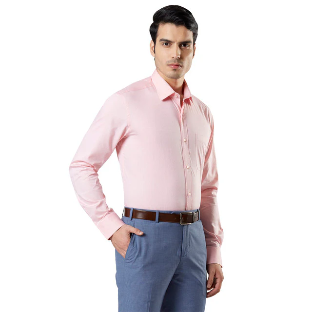 Raymond Orange Structure Contemporary Fit Full Sleeve Cotton Shirt - Image 2