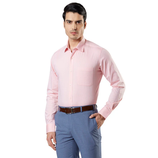 Raymond Orange Structure Contemporary Fit Full Sleeve Cotton Shirt - Image 3