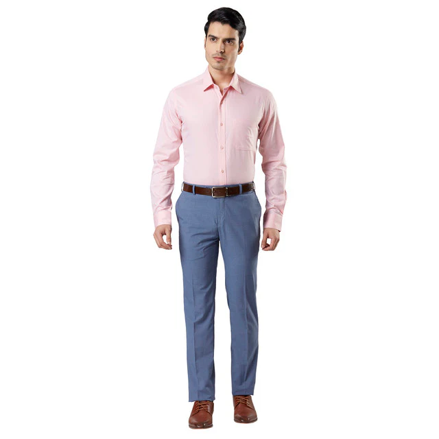 Raymond Orange Structure Contemporary Fit Full Sleeve Cotton Shirt - Image 5