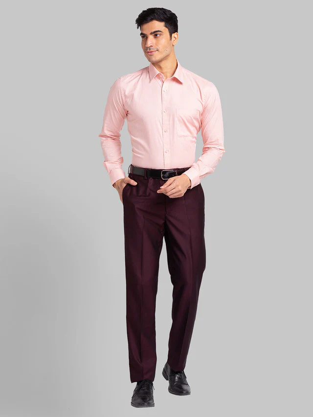 Raymond Men Pink Checks Cotton Formal Shirt - Image 5