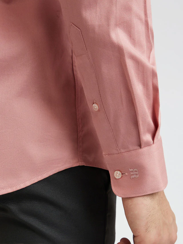 Raymond Men Pink Slim Fit Solid Formal Shirt - Image 8