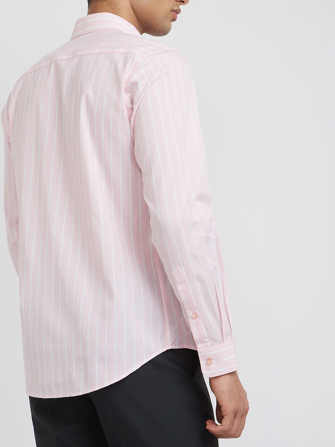 Raymond Men Pink Striped Cotton Formal Shirt - Image 5