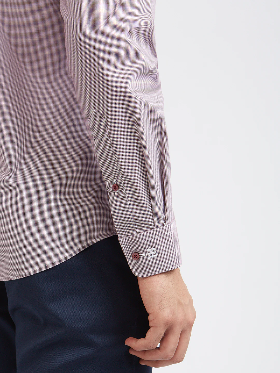 Raymond Purple Checks Slim Fit Full Sleeve Cotton Shirt - Image 7