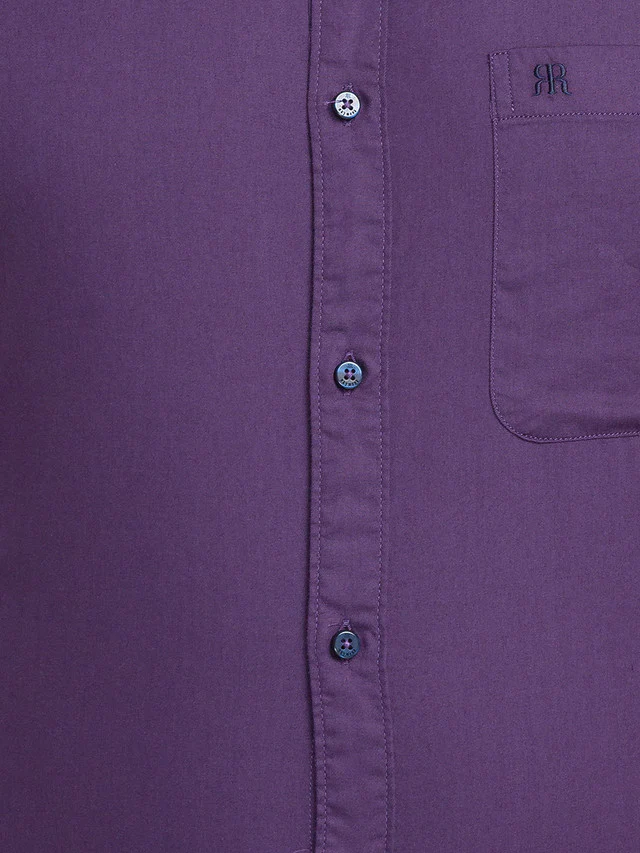 Raymond Purple Solid Slim Fit Cotton Casual Shirt - Image 7