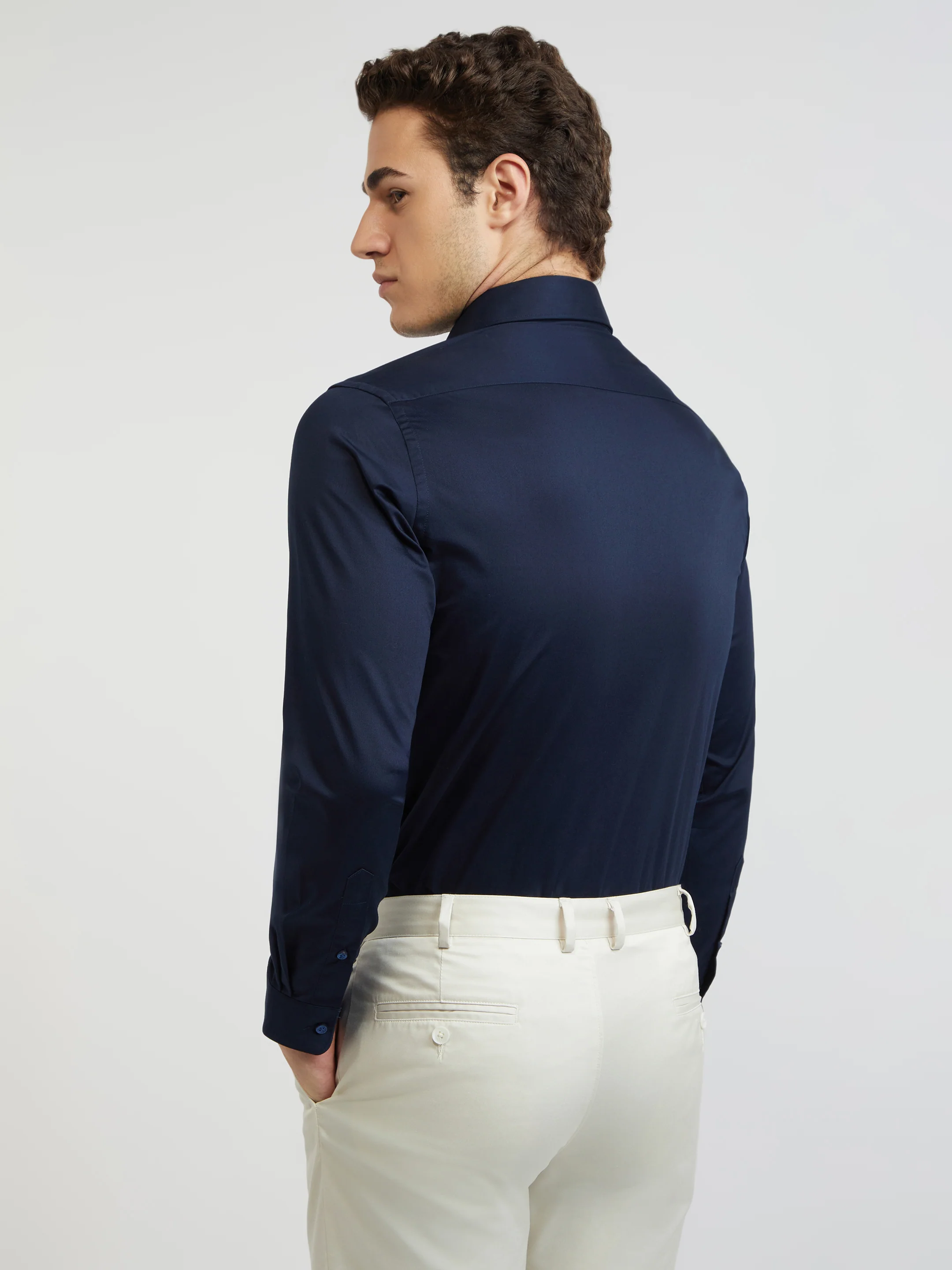 Raymond Purple Solid Slim Fit Cotton Formal Shirt - Image 5