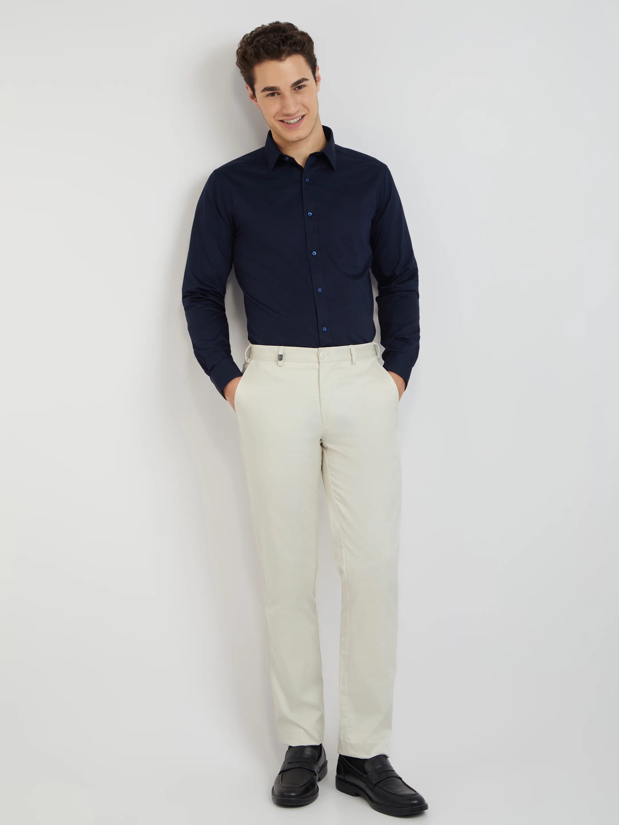 Raymond Purple Solid Slim Fit Cotton Formal Shirt - Image 6