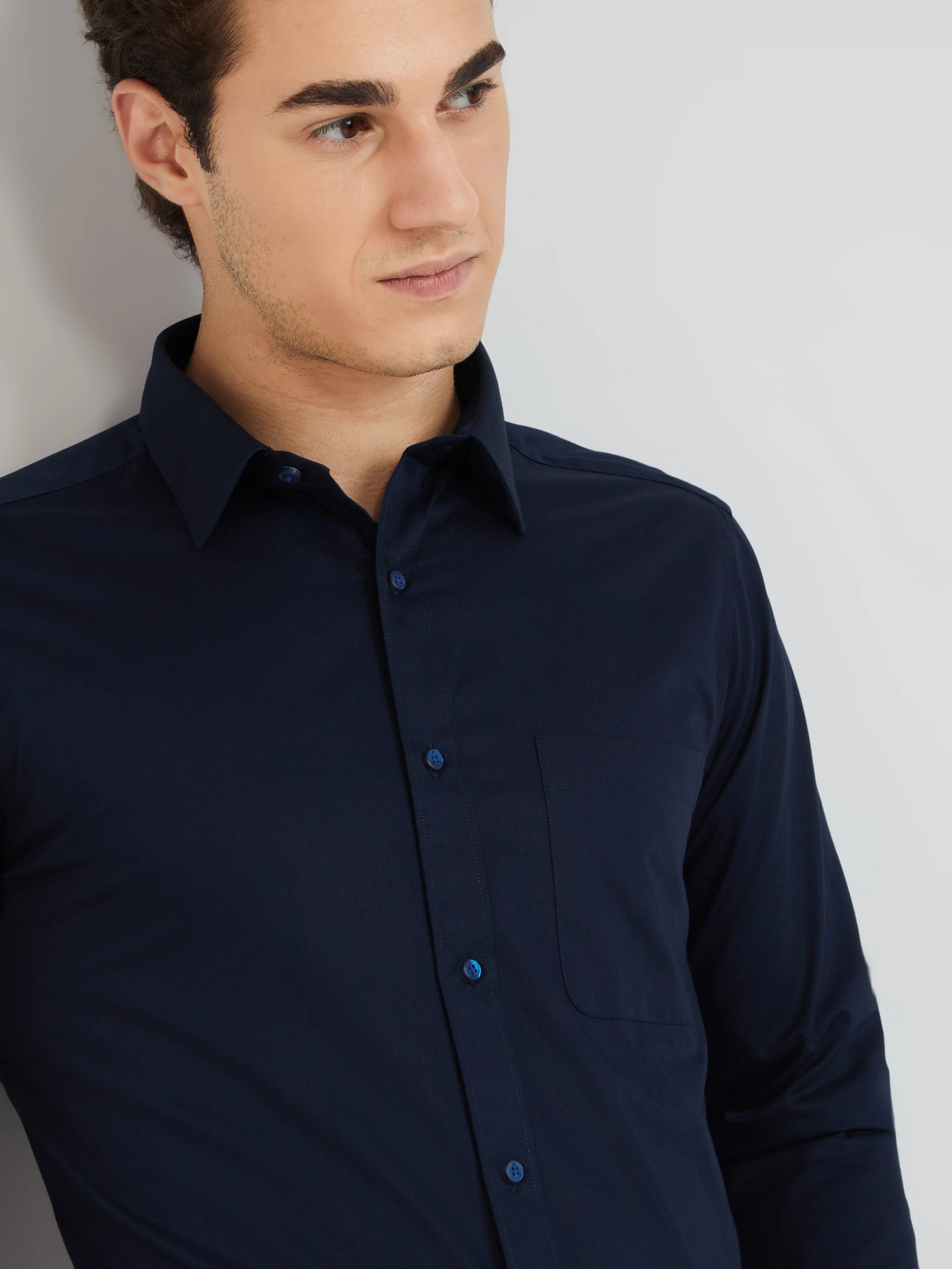 Raymond Purple Solid Slim Fit Cotton Formal Shirt - Image 7