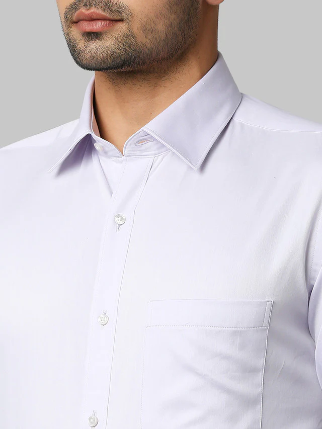 Raymond Purple Solid Slim Fit Full Sleeve Cotton Shirt - Image 6