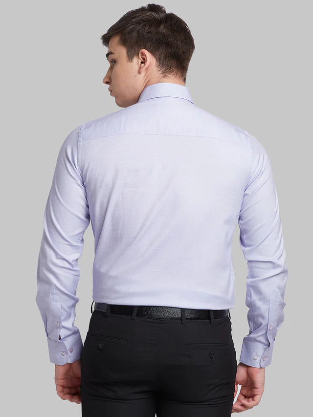 Raymond Purple Structure Contemporary Fit Full Sleeve Cotton Shirt - Image 4