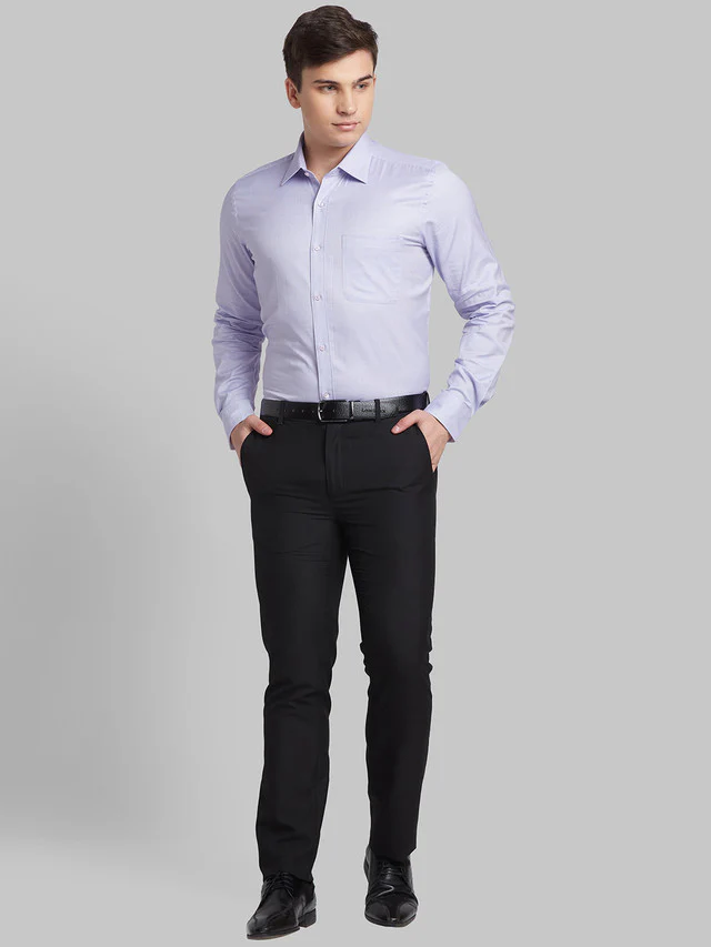 Raymond Purple Structure Contemporary Fit Full Sleeve Cotton Shirt - Image 5