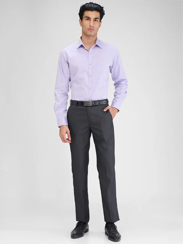 Raymond Purple Structure Slim Fit Full Sleeve Cotton Shirt - Image 6