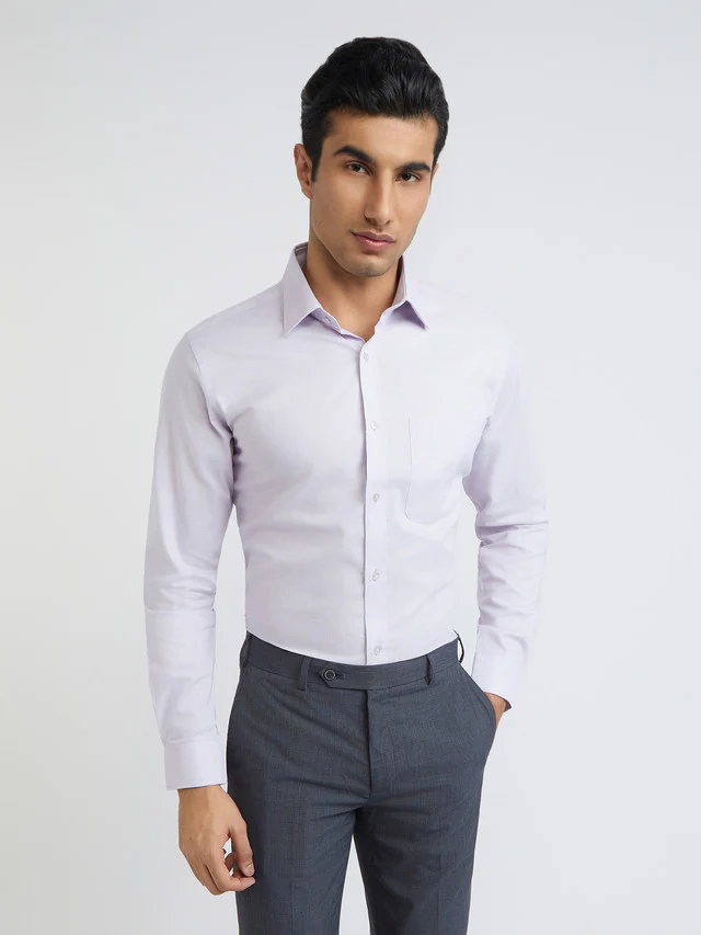 Raymond Purple Structure Slim Fit Full Sleeve Cotton Shirt