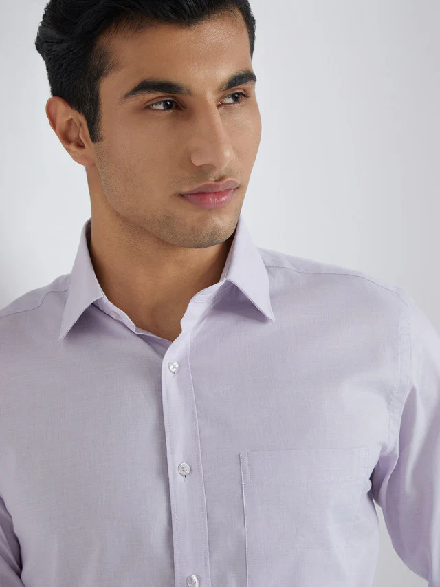 Raymond Purple Structure Slim Fit Full Sleeve Cotton Shirt - Image 7