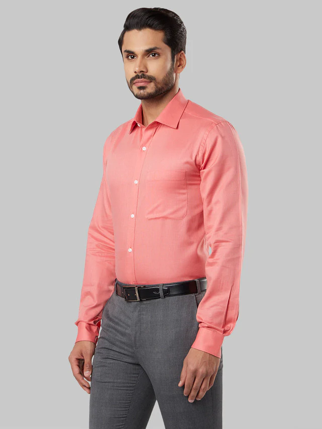 Raymond Red Slim Fit Full Sleeve Cotton Shirt - Image 3