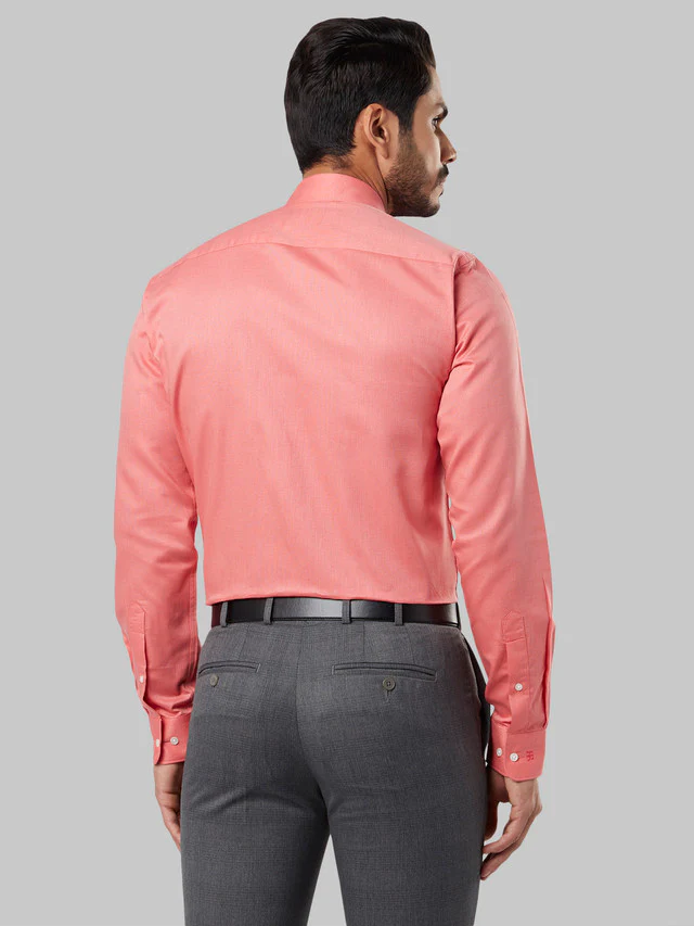 Raymond Red Slim Fit Full Sleeve Cotton Shirt - Image 4