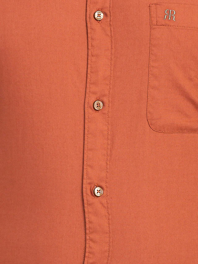 Raymond Red Solid Slim Fit Cotton Casual Shirt - Image 7