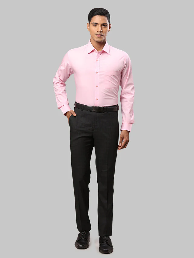 Raymond Men Pink Solid Slim Fit Cotton Formal Shirt - Image 5