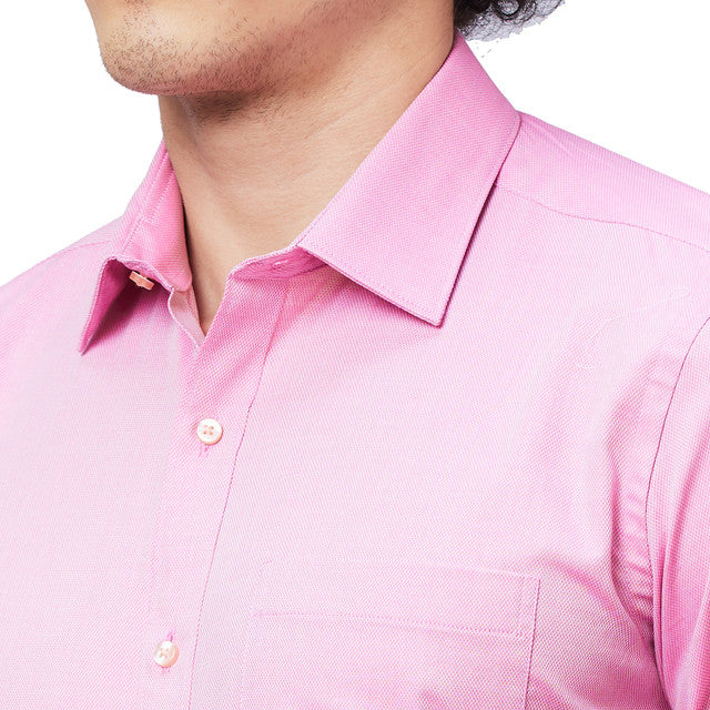 Raymond Men Pink Structured Regular Fit Cotton Formal Shirt - Image 6