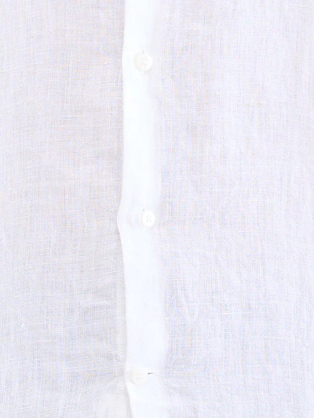 Raymond White Solid Contemporary Fit Linen Casual Shirt - Image 7