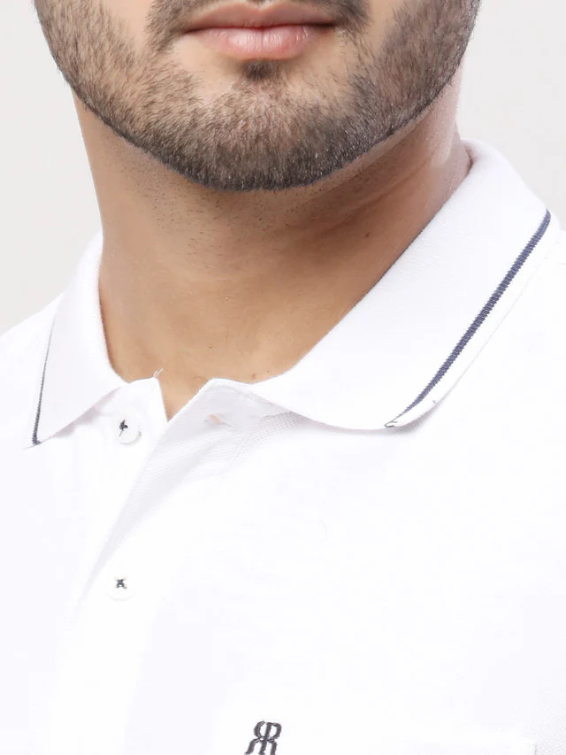 Raymond White Solid Modern Fit Cotton T-Shirt - Image 6