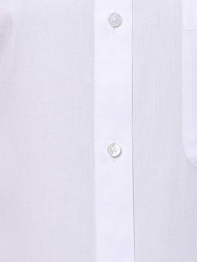 Raymond White Solid Slim Fit Cotton Formal Shirt - Image 7